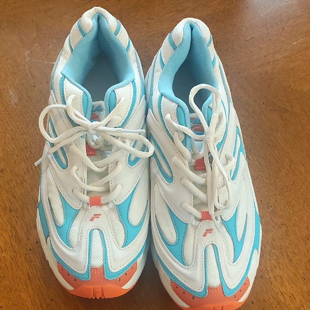 Fila Kids Sneakers - White, Blue, and Orange